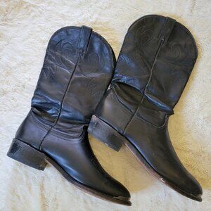 Men's Black Leather Durango Cowboy Boots Size 10